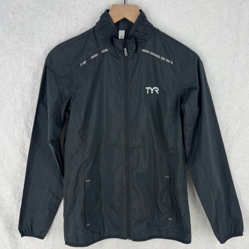 TYR Womens Alliance Windbreaker Black Wind & Water Resistant Full Zip Jacket